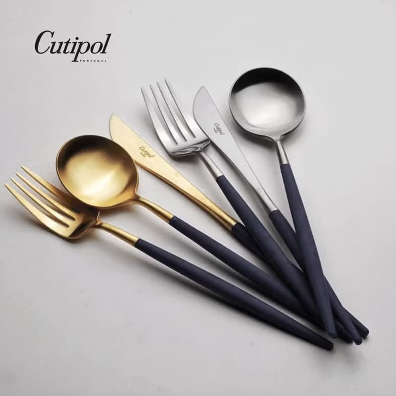 葡萄牙Cutipol GOA系列藍柄21.5cm主餐叉