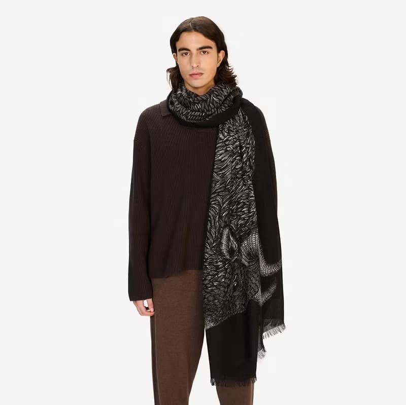 【INOUI EDITIONS】WALTER 羊毛圍巾100 - 黑