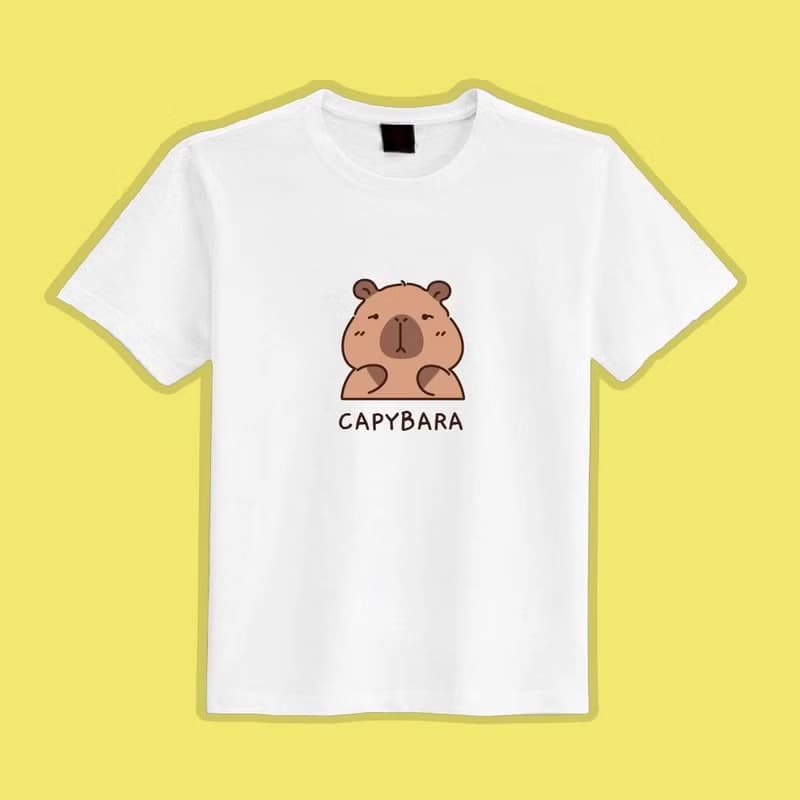 CAPYBARA 卡比巴拉 水豚 文創 衣服 T恤 黑T 童裝 純棉 吸濕排汗