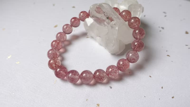 草莓晶 白水體草莓 天然水晶手鍊【9mm】