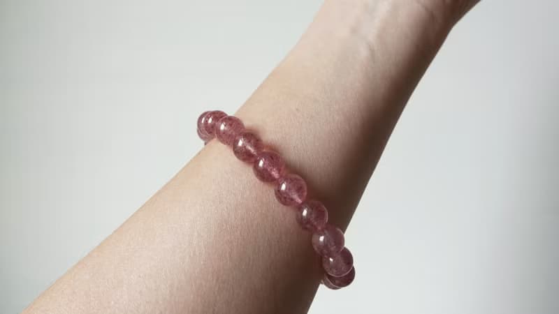 草莓晶 白水體草莓 天然水晶手鍊【9mm】