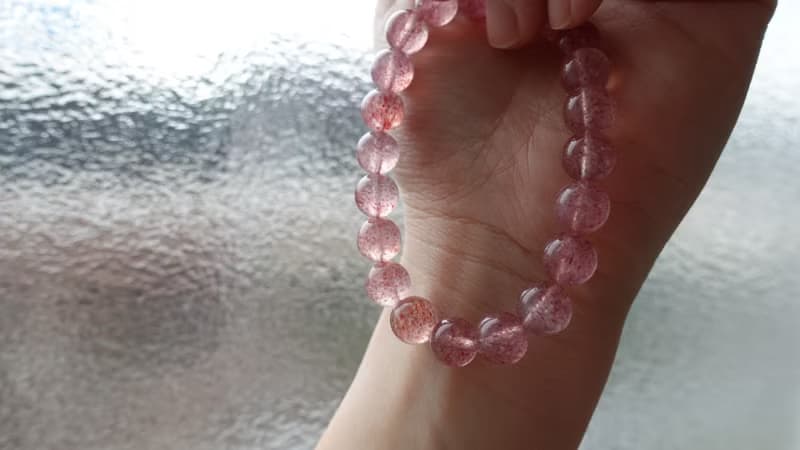 草莓晶 白水體草莓 天然水晶手鍊【9mm】