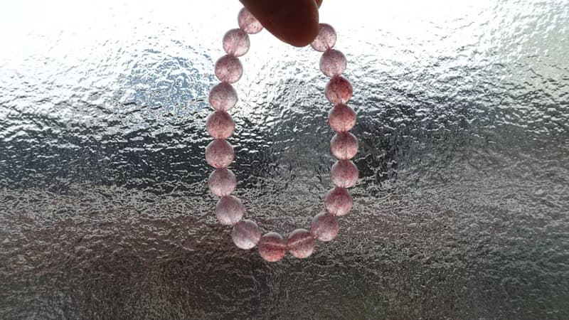 草莓晶 白水體草莓 天然水晶手鍊【9mm】