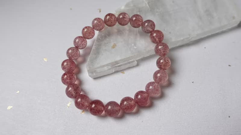 草莓晶 白水體草莓 天然水晶手鍊【9mm】