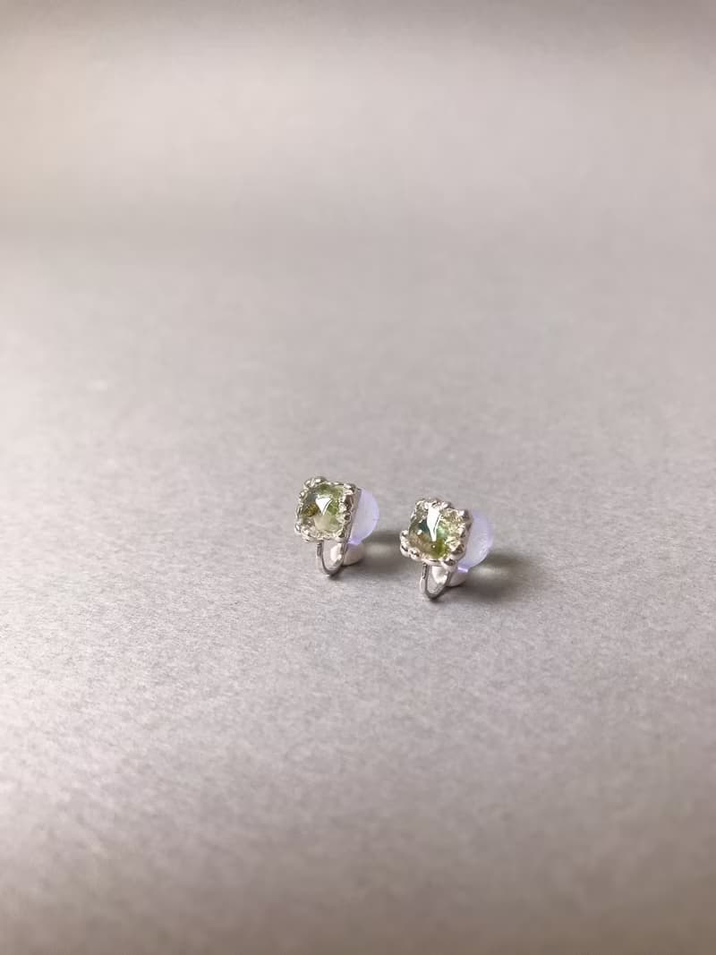 天氣型態 露珠公主方型耳釘耳夾