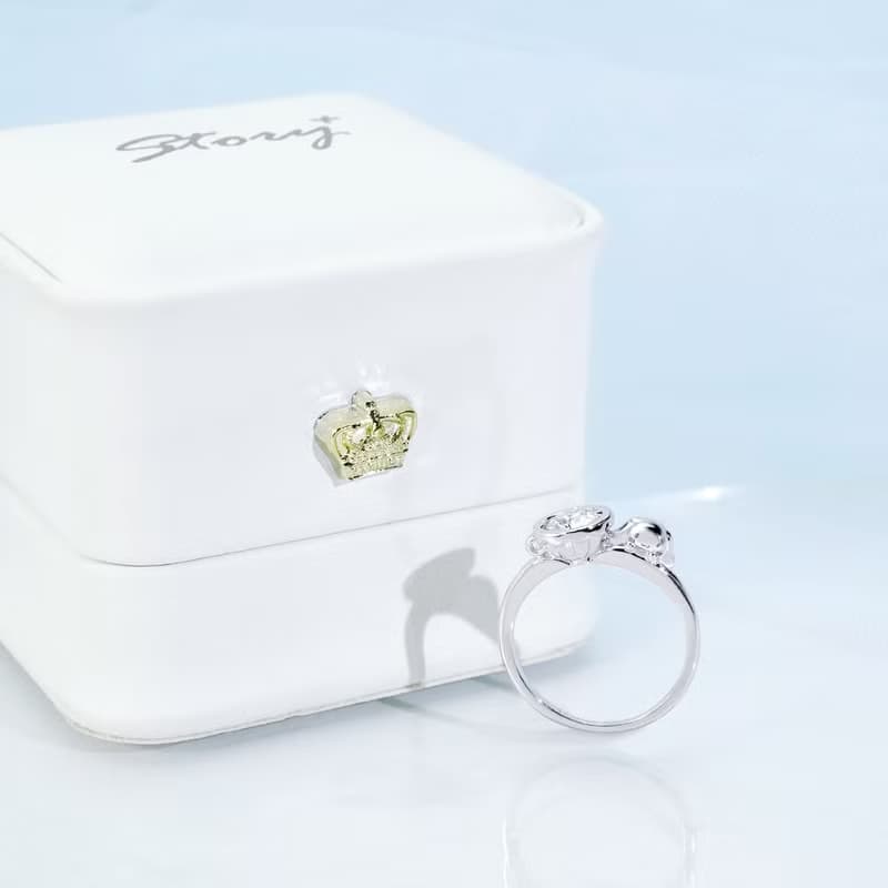 Cinnamoroll 莫桑鑽系列-大耳狗喜拿咖啡杯莫桑石單鑽純銀戒指