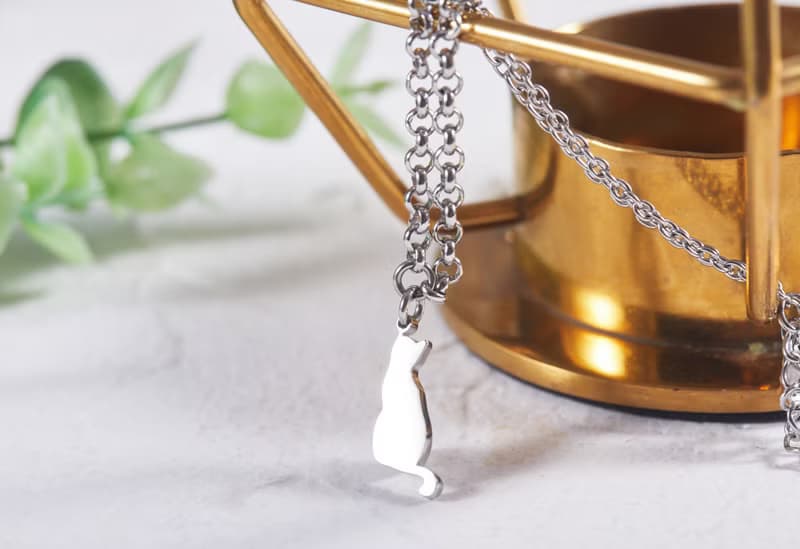 看風景的貓手鍊-貓咪背影系列- 抗敏醫療鋼