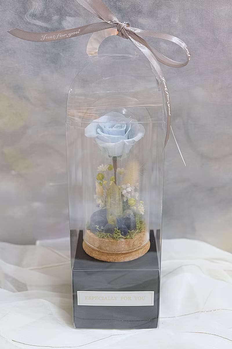 開運好物 白水晶鐘罩花禮 新居禮 辦公擺飾 居家擺飾