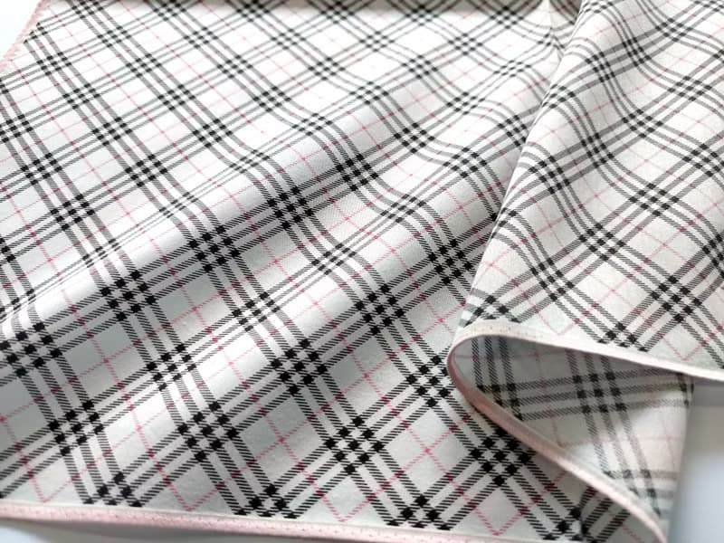 Burberry Vintage Handkerchief Pocket Square Black Pink 19.5 x 19.5 inches