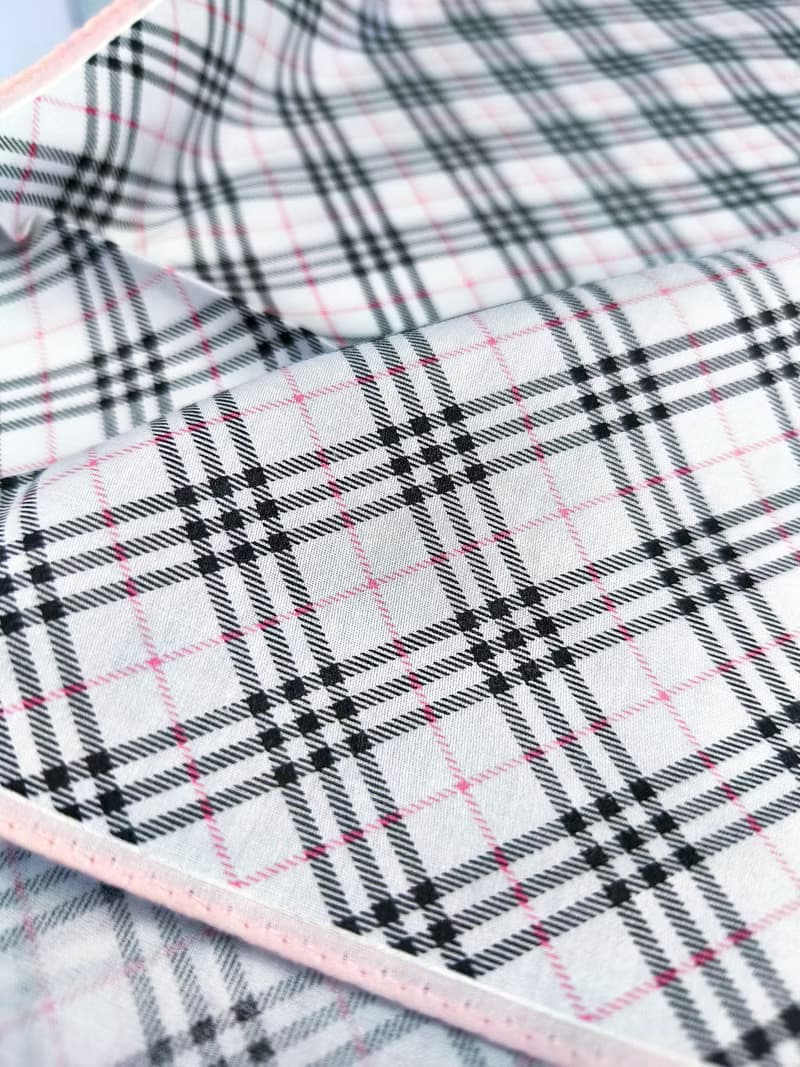Burberry Vintage Handkerchief Pocket Square Black Pink 19.5 x 19.5 inches