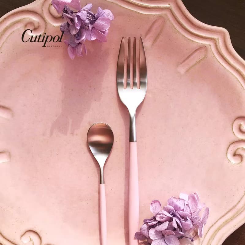 葡萄牙 Cutipol  MIO  粉紅銀 主餐四件組(刀叉匙+咖啡匙)