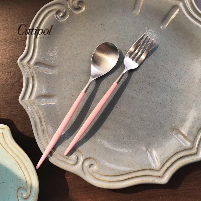 葡萄牙 Cutipol  MIO  粉紅銀 主餐四件組(刀叉匙+咖啡匙)
