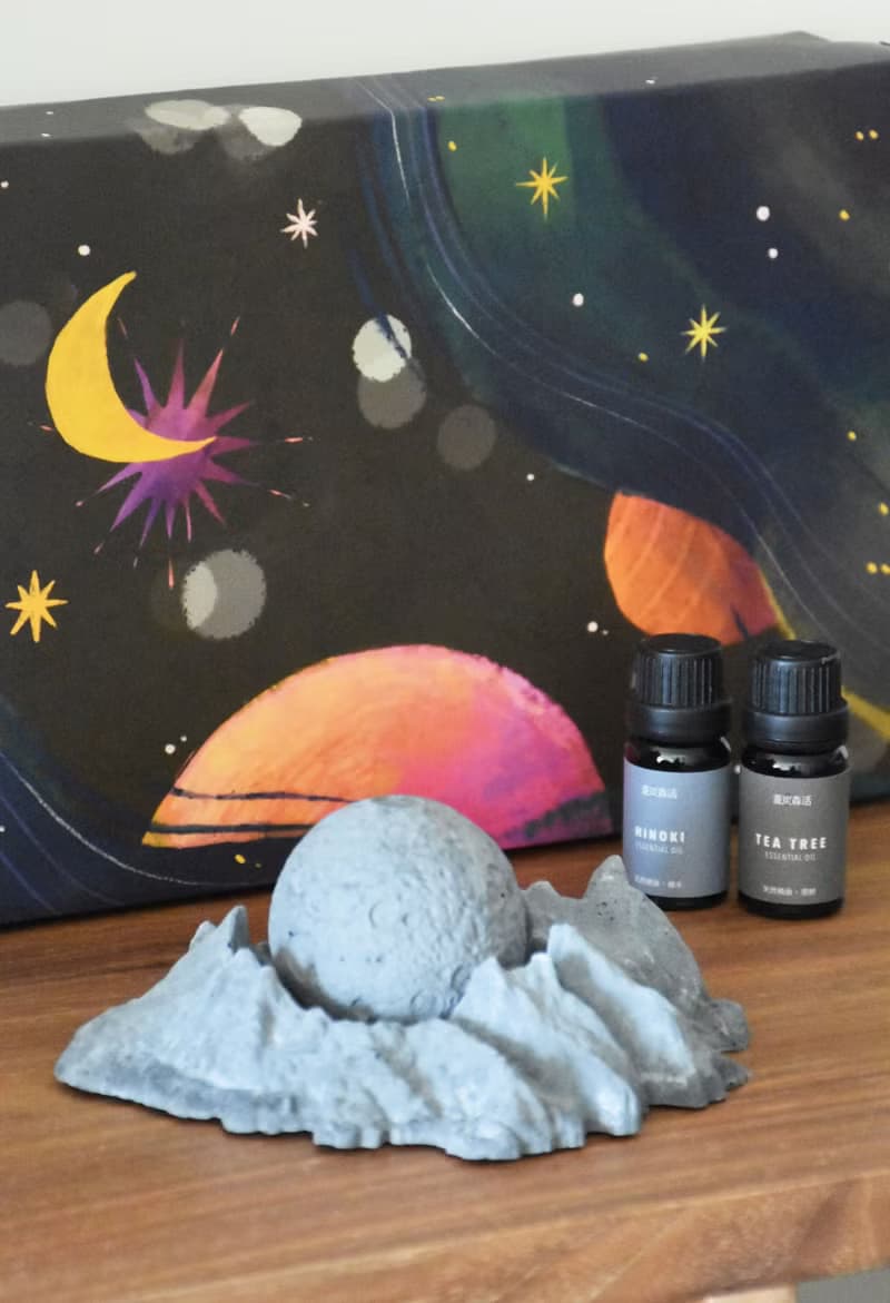 菱炭造型擴香石-星際太空 星球款