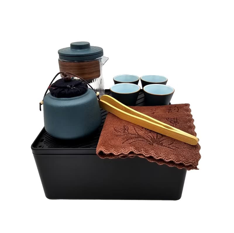 簡約茶具套裝 - 墨綠色