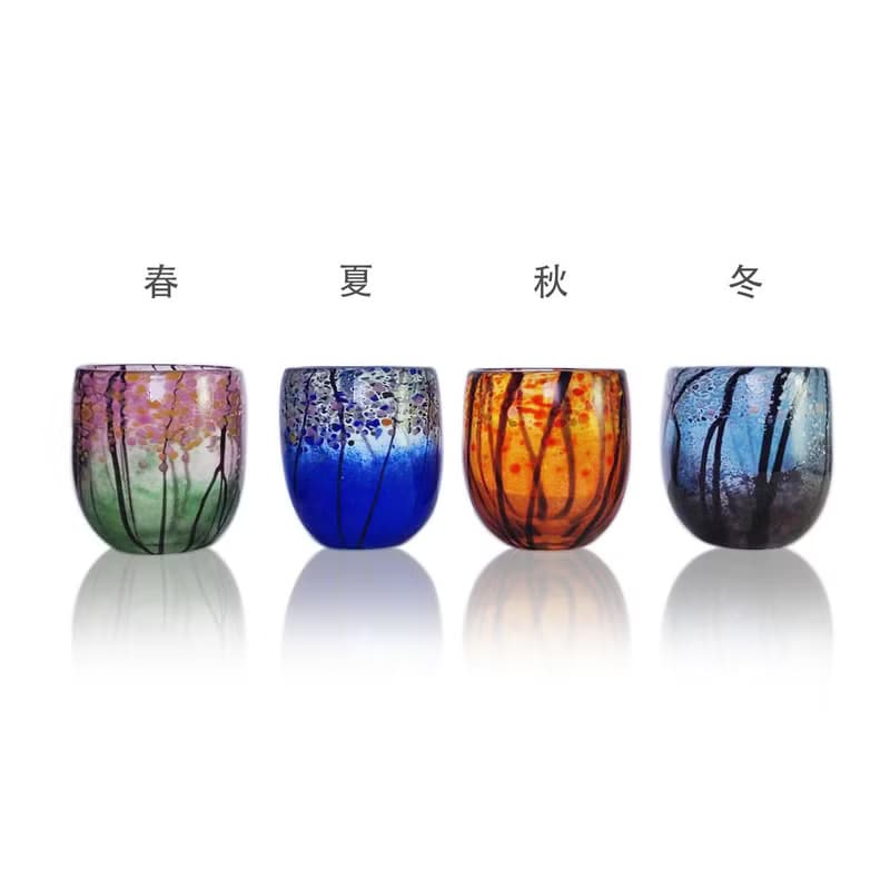 【雙手捧住大自然】日式手工吹製玻璃杯/四季杯/茶杯 共四款
