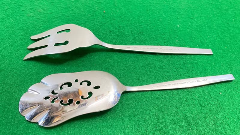 穿孔服務湯匙和叉子不銹鋼復古銀器送給母親的禮物