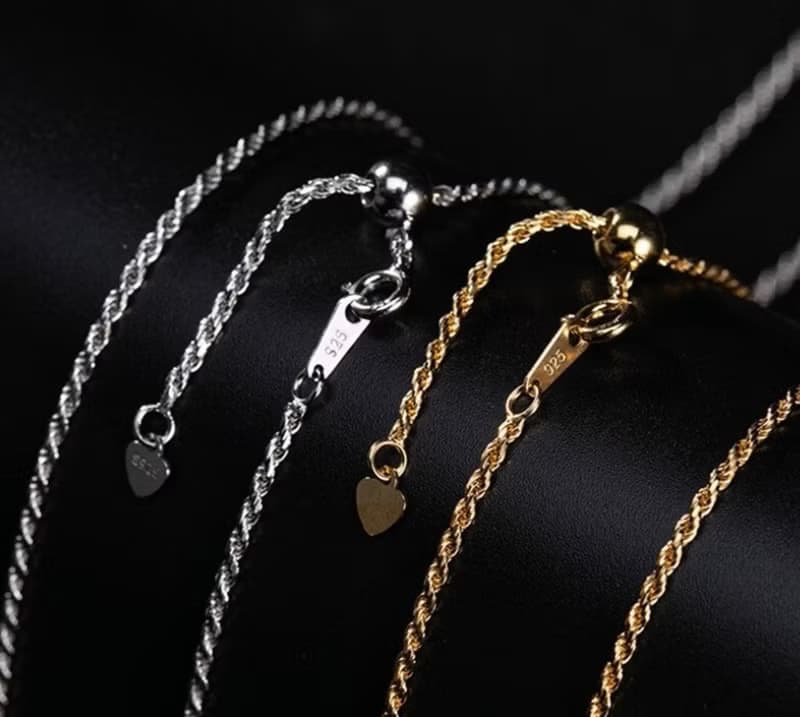 Twists Chains Necklaces for Men Women Unisex Necklaces 100% Real 925 Silver Mens