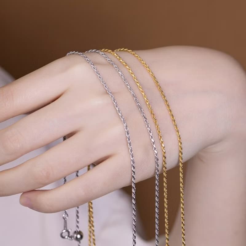 Twists Chains Necklaces for Men Women Unisex Necklaces 100% Real 925 Silver Mens
