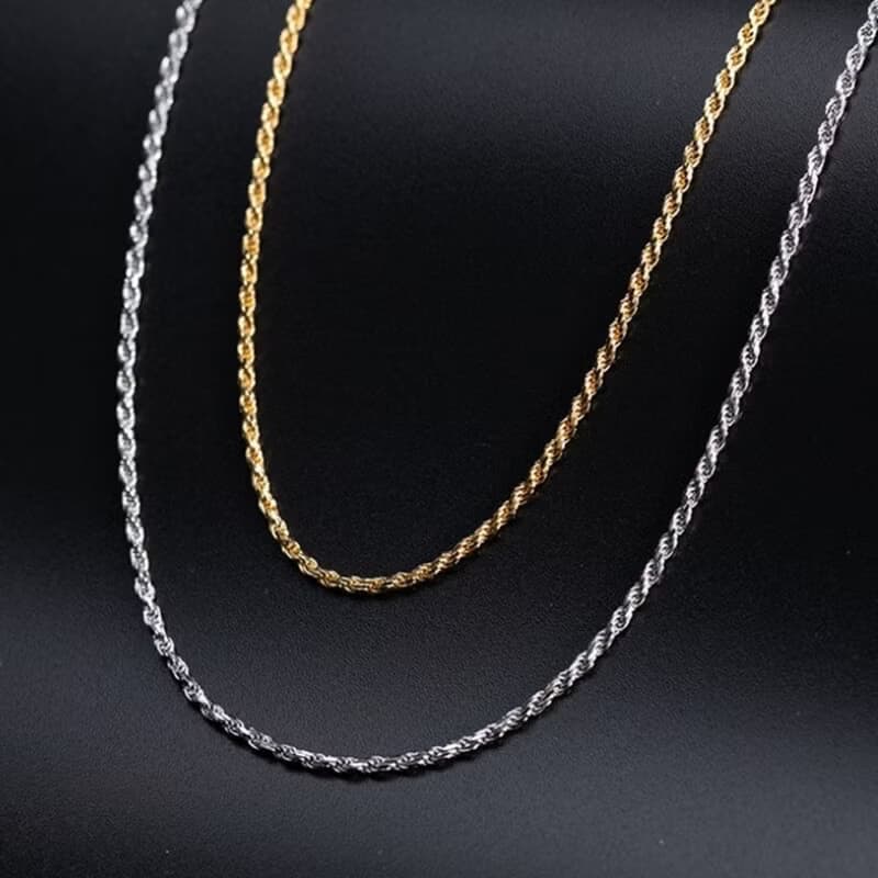 Twists Chains Necklaces for Men Women Unisex Necklaces 100% Real 925 Silver Mens