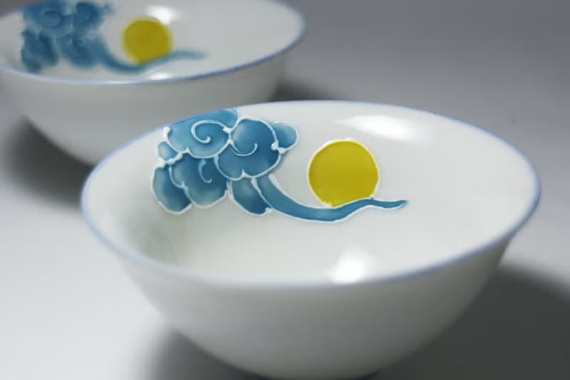 純手繪茶杯-雲上的月光對杯(大飲杯)