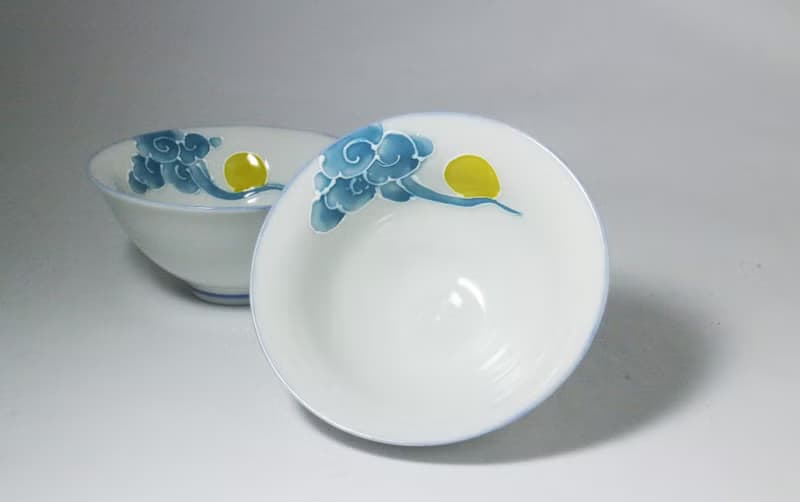 純手繪茶杯-雲上的月光對杯(大飲杯)