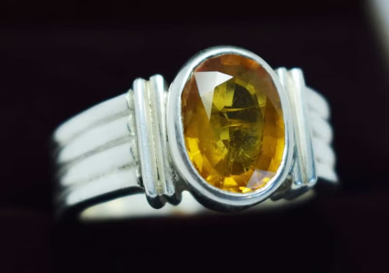 Sapphire Ring Yellow Sapphire Pedparadscha Sapphire Real Stone Ring Gemstone