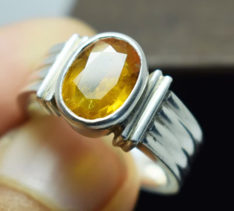 Sapphire Ring Yellow Sapphire Pedparadscha Sapphire Real Stone Ring Gemstone