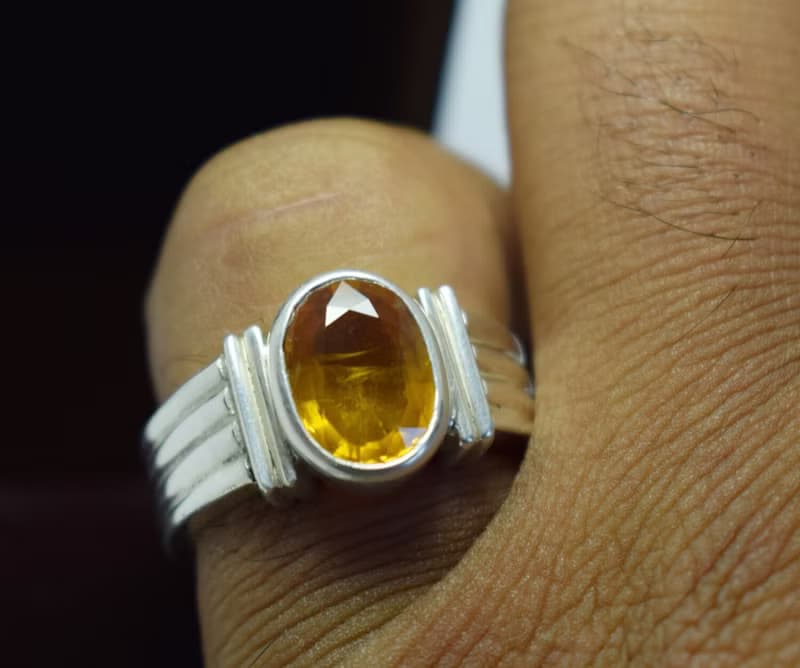 Sapphire Ring Yellow Sapphire Pedparadscha Sapphire Real Stone Ring Gemstone