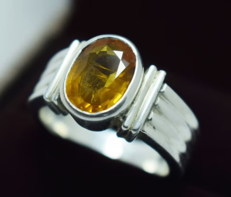 Sapphire Ring Yellow Sapphire Pedparadscha Sapphire Real Stone Ring Gemstone