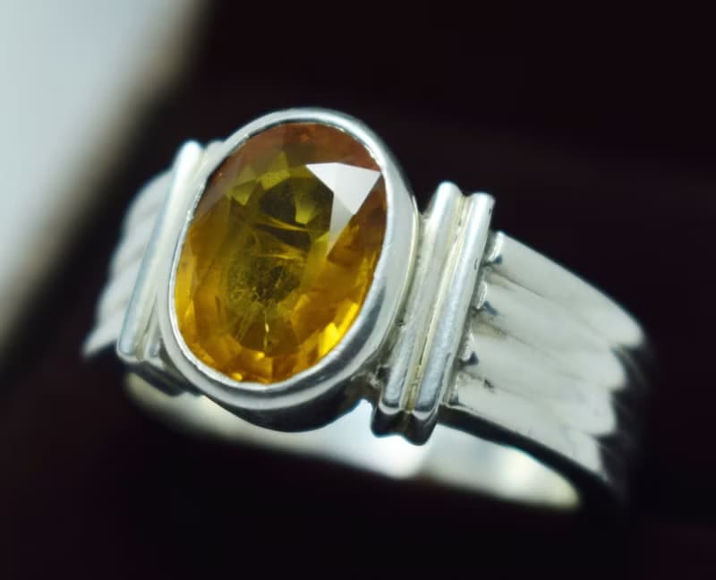 Sapphire Ring Yellow Sapphire Pedparadscha Sapphire Real Stone Ring Gemstone