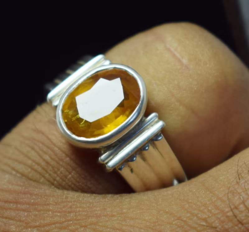 Sapphire Ring Yellow Sapphire Pedparadscha Sapphire Real Stone Ring Gemstone