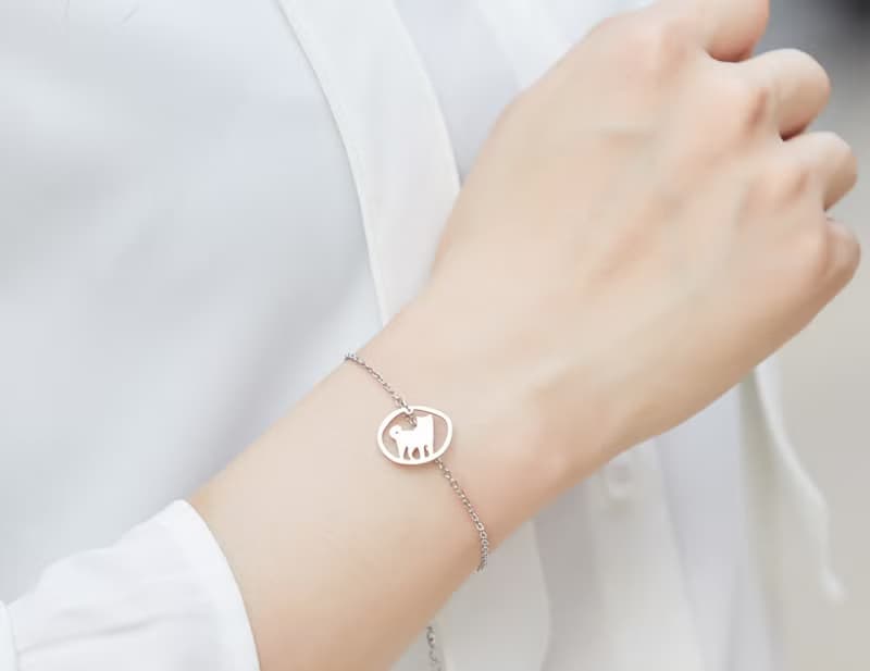 柴犬手鍊 - 狗狗小印章系列-抗敏醫療鋼