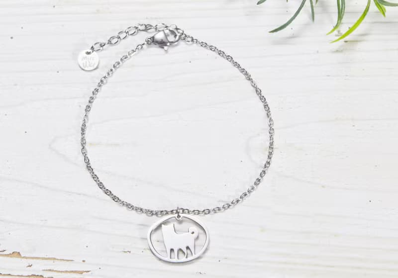 柴犬手鍊 - 狗狗小印章系列-抗敏醫療鋼