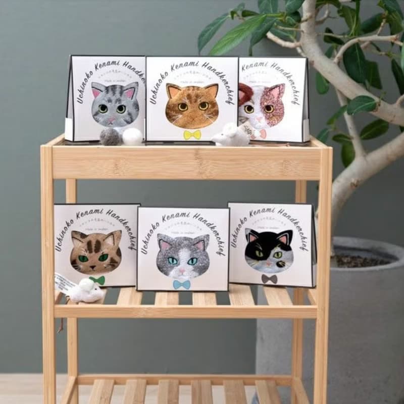 我家喵喵手帕| 今治手帕| 可愛貓咪| 細緻刺繡|日本製