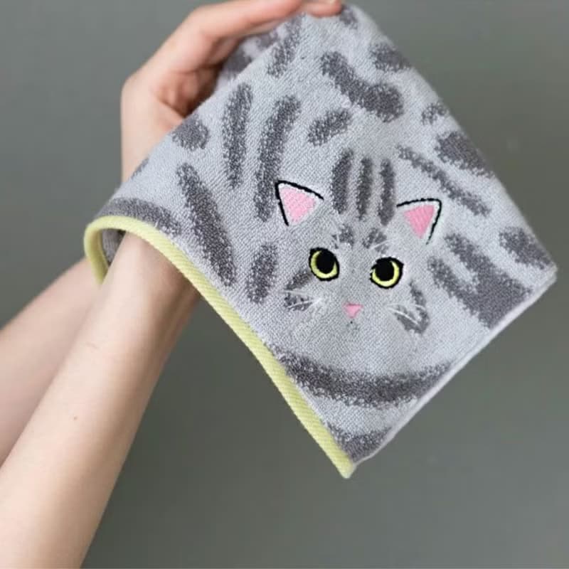 我家喵喵手帕| 今治手帕| 可愛貓咪| 細緻刺繡|日本製