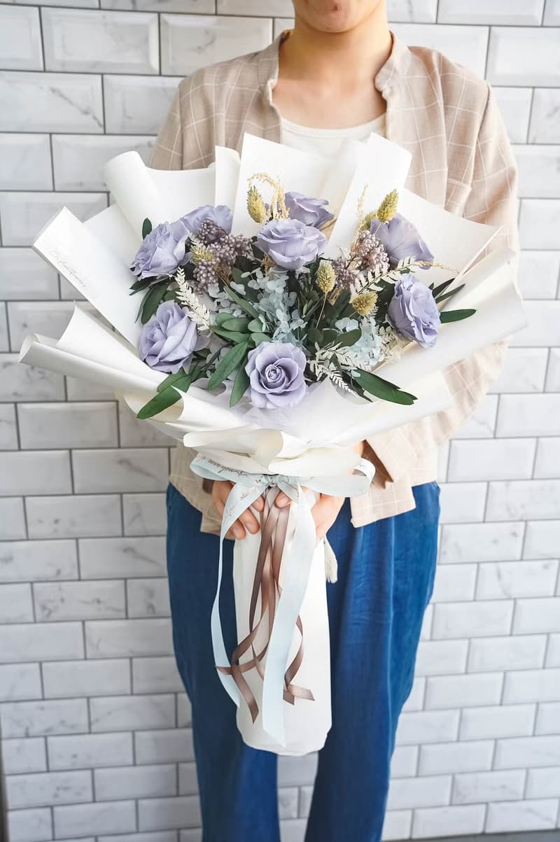 【竒植花物】情人節花束 畢業 生日禮物 永生乾燥花 告白求婚花束