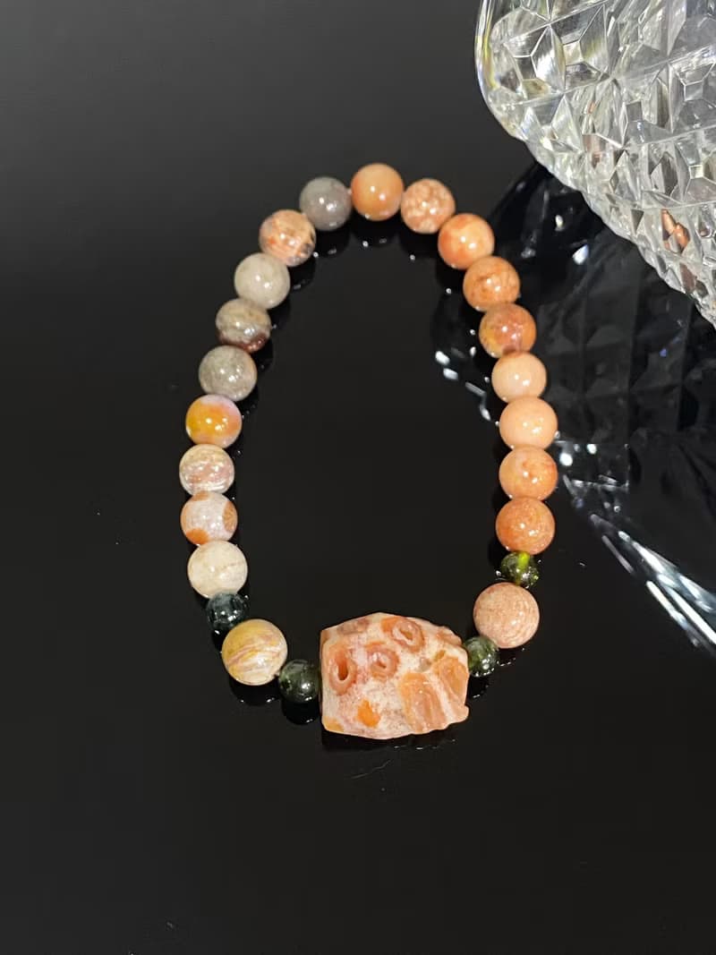 特殊珊瑚玉碧璽手鍊手串