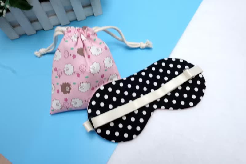 粉色棉羊可調式睡眠眼罩附束口收納袋 sleep mask *SK*