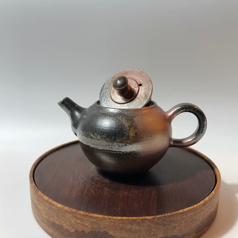柴燒古樸落灰金彩茶壺 / 個人150cc小壺  / 小平凡手作