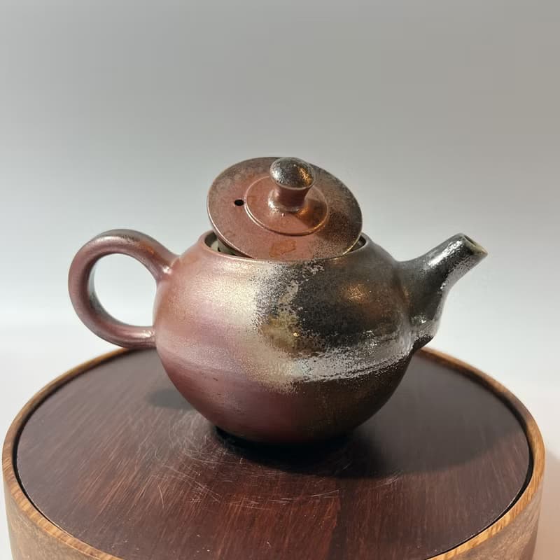 柴燒古樸落灰金彩茶壺 / 個人150cc小壺  / 小平凡手作