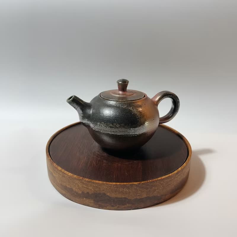 柴燒古樸落灰金彩茶壺 / 個人150cc小壺  / 小平凡手作