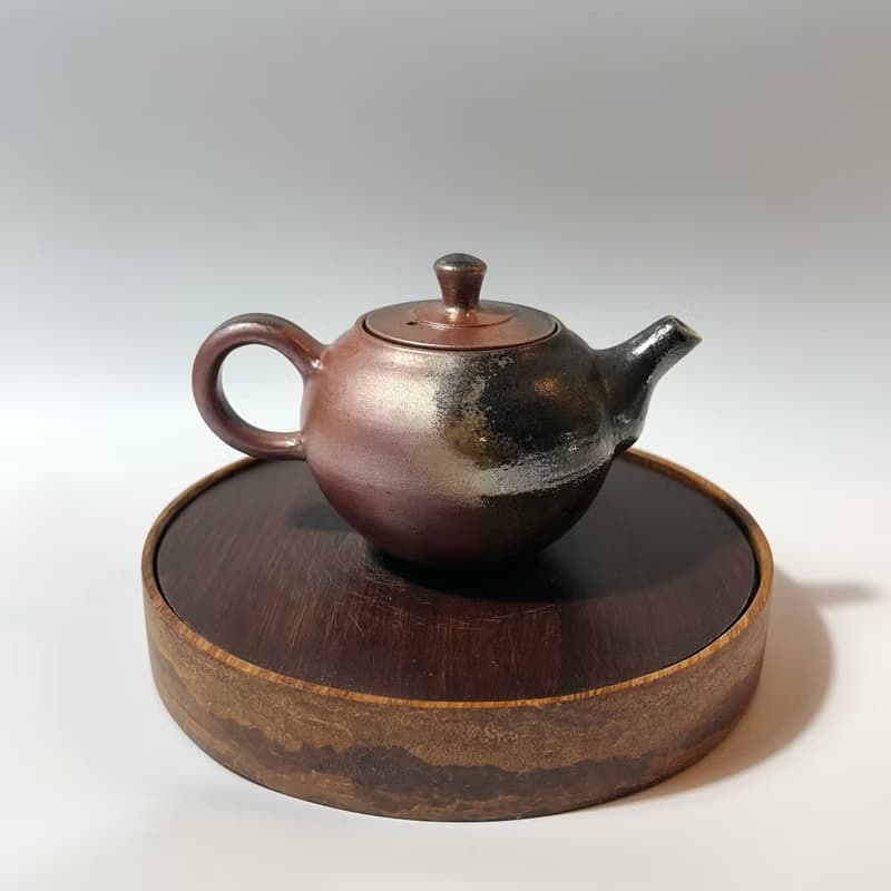 柴燒古樸落灰金彩茶壺 / 個人150cc小壺  / 小平凡手作