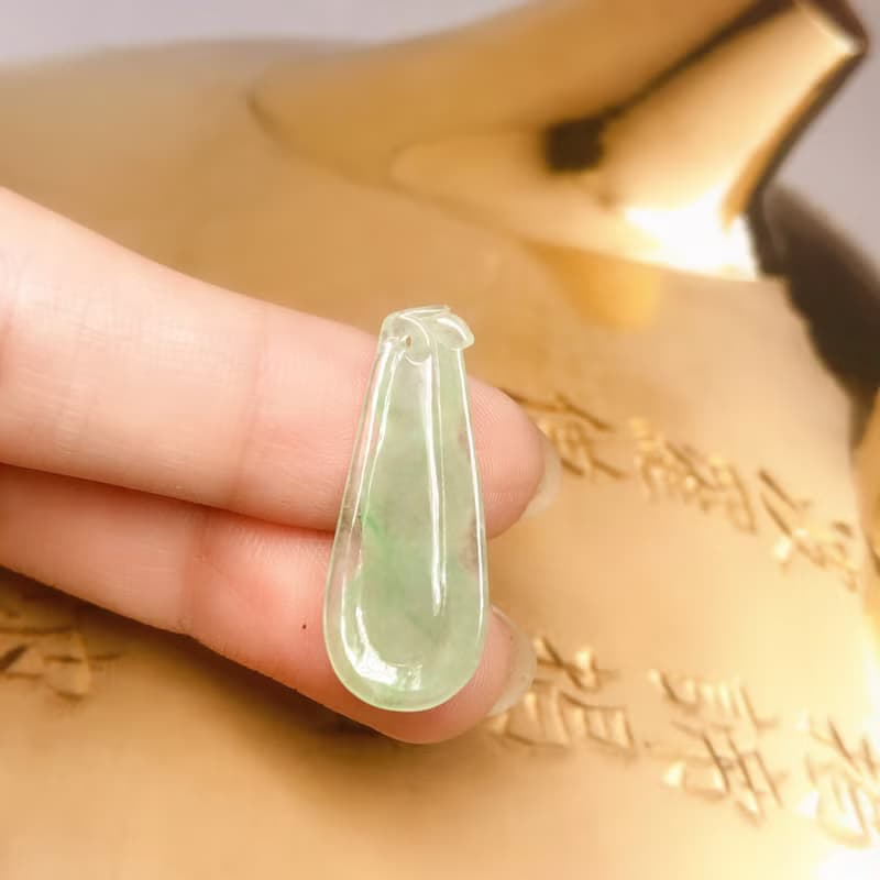 【福壽】冰種飄綠花翡翠福豆| 天然緬甸玉A貨翡翠 | 送禮