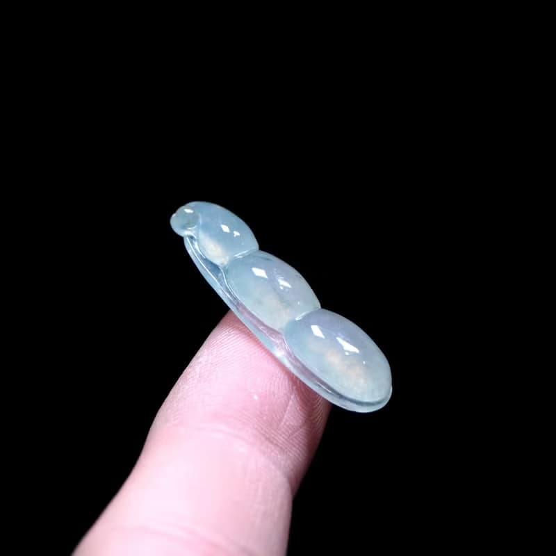 冰種飄花翡翠福豆 | 天然緬甸玉翡翠A貨 | 送禮