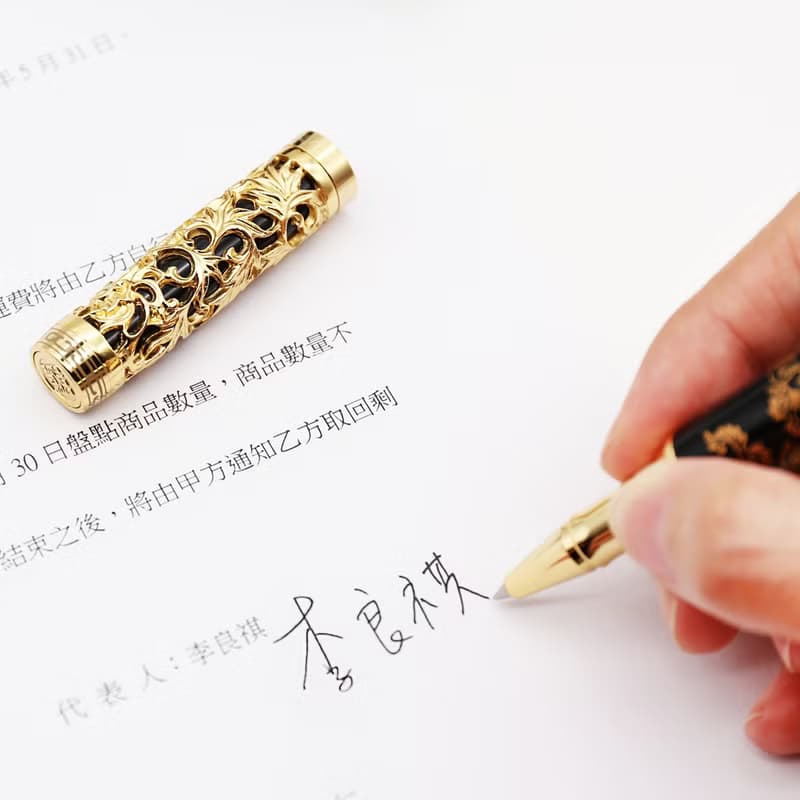ARTEX x 故宮 金番花鋼珠筆 黑金、米玫金-亮面烤漆款