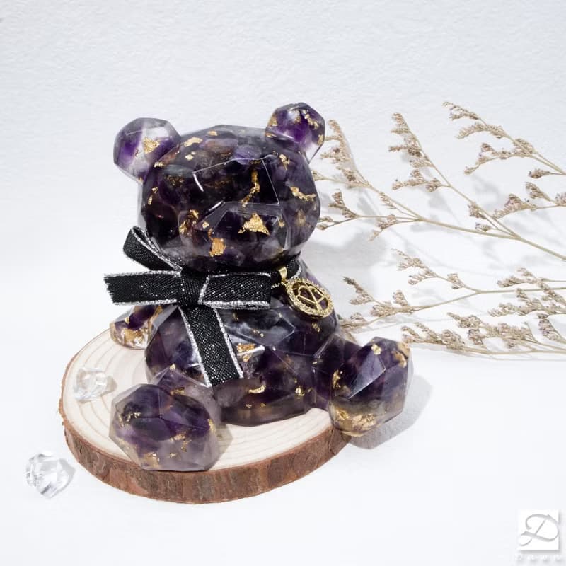 水晶擺飾  XL號星座水晶熊 | 天然石擺飾|生日禮物 居家擺飾