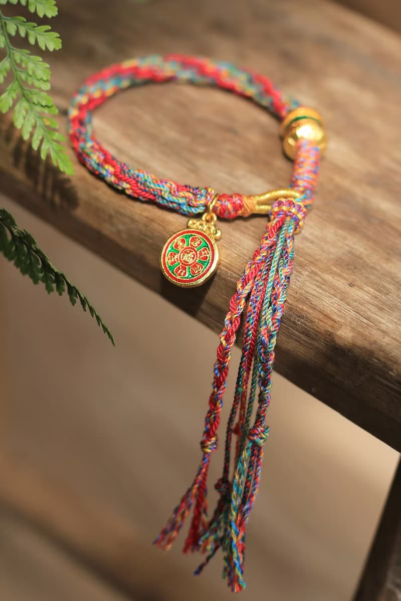 春秋原創 | 鴻運 | 琺琅彩沙金 全手工編繩 | 藏式吉祥手繩