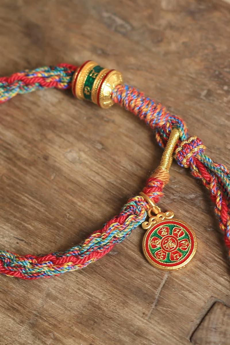 春秋原創 | 鴻運 | 琺琅彩沙金 全手工編繩 | 藏式吉祥手繩