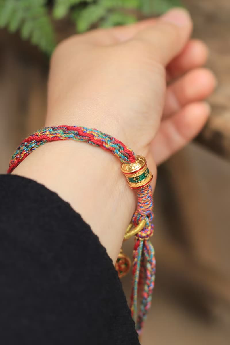 春秋原創 | 鴻運 | 琺琅彩沙金 全手工編繩 | 藏式吉祥手繩