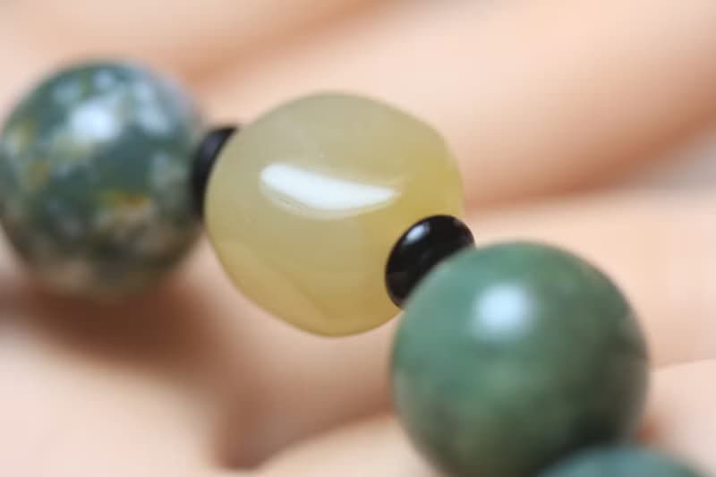 【瑪瑙手串】天然 綠瑪瑙圓佛珠 綠色精品手串手鏈男女送禮